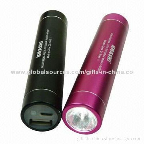 Mobile Power Banks, 2,600mAh Capacity, 18650 Battery, Customized Logos Printed, PayPal Accepted